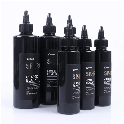 SPARK Black Series tatoveringsblekk: Profesjonelt 3-fargesett for presisjon o...