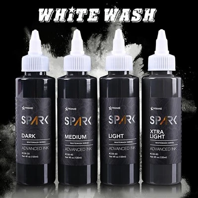 Spark Professional 4oz Organic Bright and Long - varig hvitvask Tatovering Blekk for tatovering