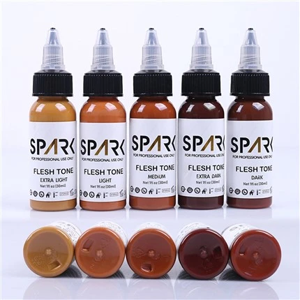 Pigments Tatoveringsblekk 1OZ Hudfarge For Cover Ups Blanding Kosmetiske tatoveringer Spark Tattoo Ink Tatoveringsblekk Svart