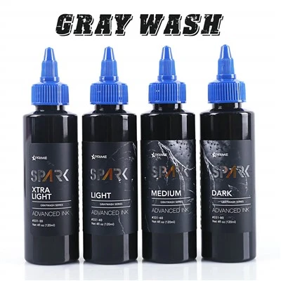 Spark Professional Organic 120ml Graywash Makeup Black Tattoo Ink For Body Art