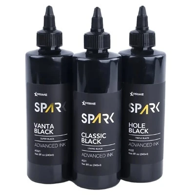 Spark høykvalitetsmodell Deep Black Tattoo Ink 3 Series Classic Black/Hole Black/Vanta Black Permanent Tattooing