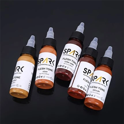 Spark-tatoveringsblekk i bulk hudfargesett 1 OZ 5 stykker for cover Ups Blanding av kosmetiske tatoveringer