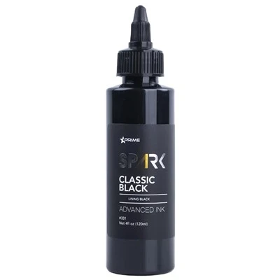 Spark høykvalitets organisk flytende tatovering blekk dyp svart 3 -serie klassisk svart/hull svart/vanta svart for permanent tatovering