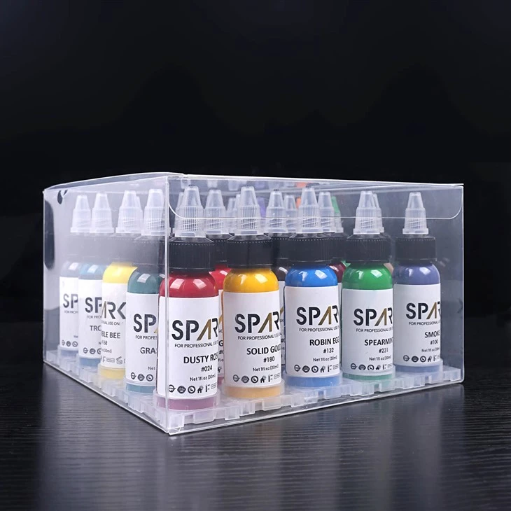 Spark 25 flasker tatovering blekk sett 1 oz 30 ml 25 teller hvert sett 66 farger å velge mellom
