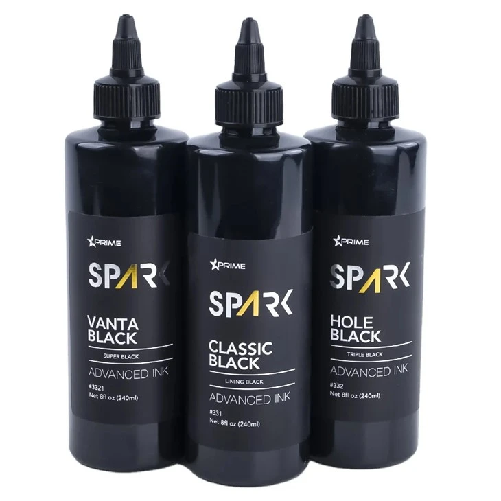 Engros 8oz 240 ml premium tatovering blekk sett tilpasset svart organisk flytende høykvalitets permanent funksjon