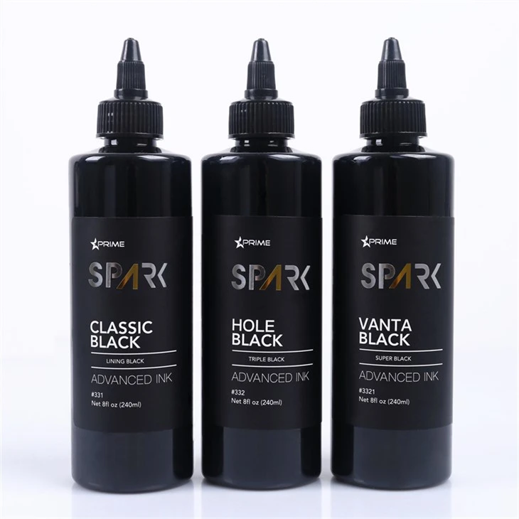 8OZ Black Ink Series Classic Black Lining Black Spark Tattoo Ink Professional Tattoo Ink Display