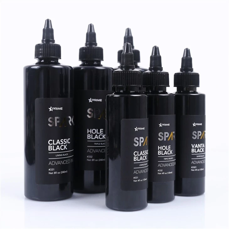 Triple Black 8OZ hull Black Black Ink Series Spark Tattoo Ink Tatoveringsblekksett
